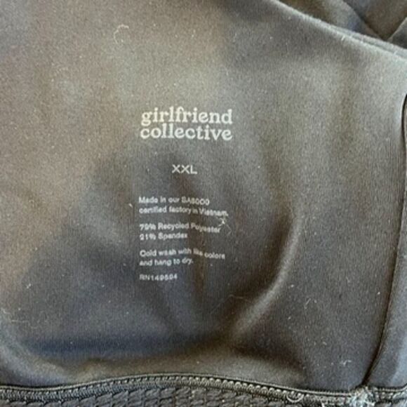 Girlfriend Collective Black Bike Unitard Size XXL Shelf Bra Bike Short Tank - Picture 4 of 8
